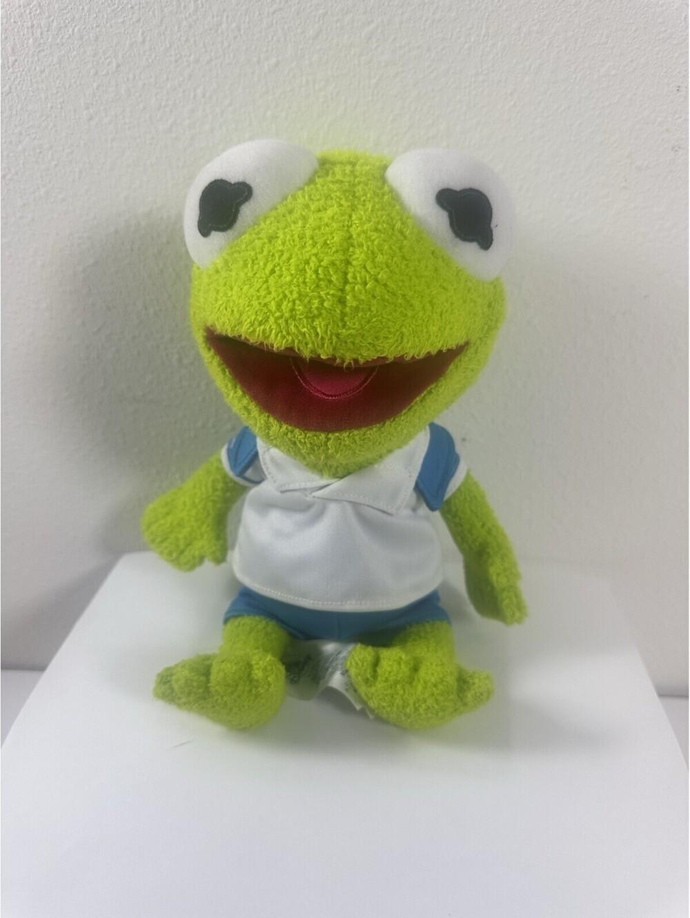 Disney Store Baby Kermit Plush Muppet Babies Frog Polo Shirt 12 inch